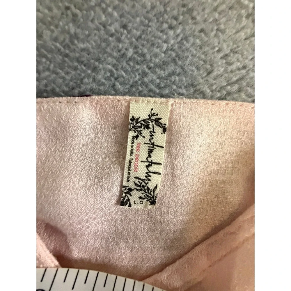Intimately Free People Pink Floral Peplum Cami Top Button Front Large